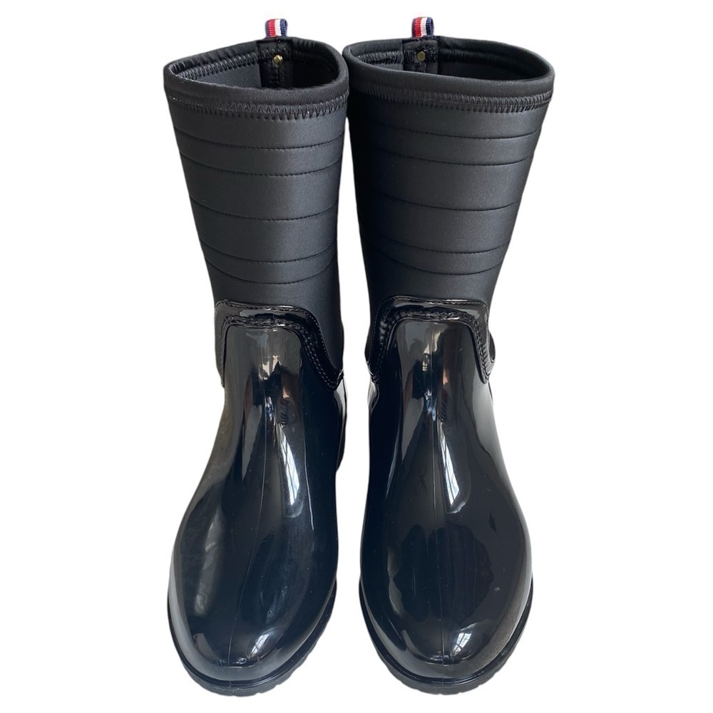 TOMMY HILFIGER Fonsi Rain Boots Round Almond Toe Black Red White Blue Women 8
